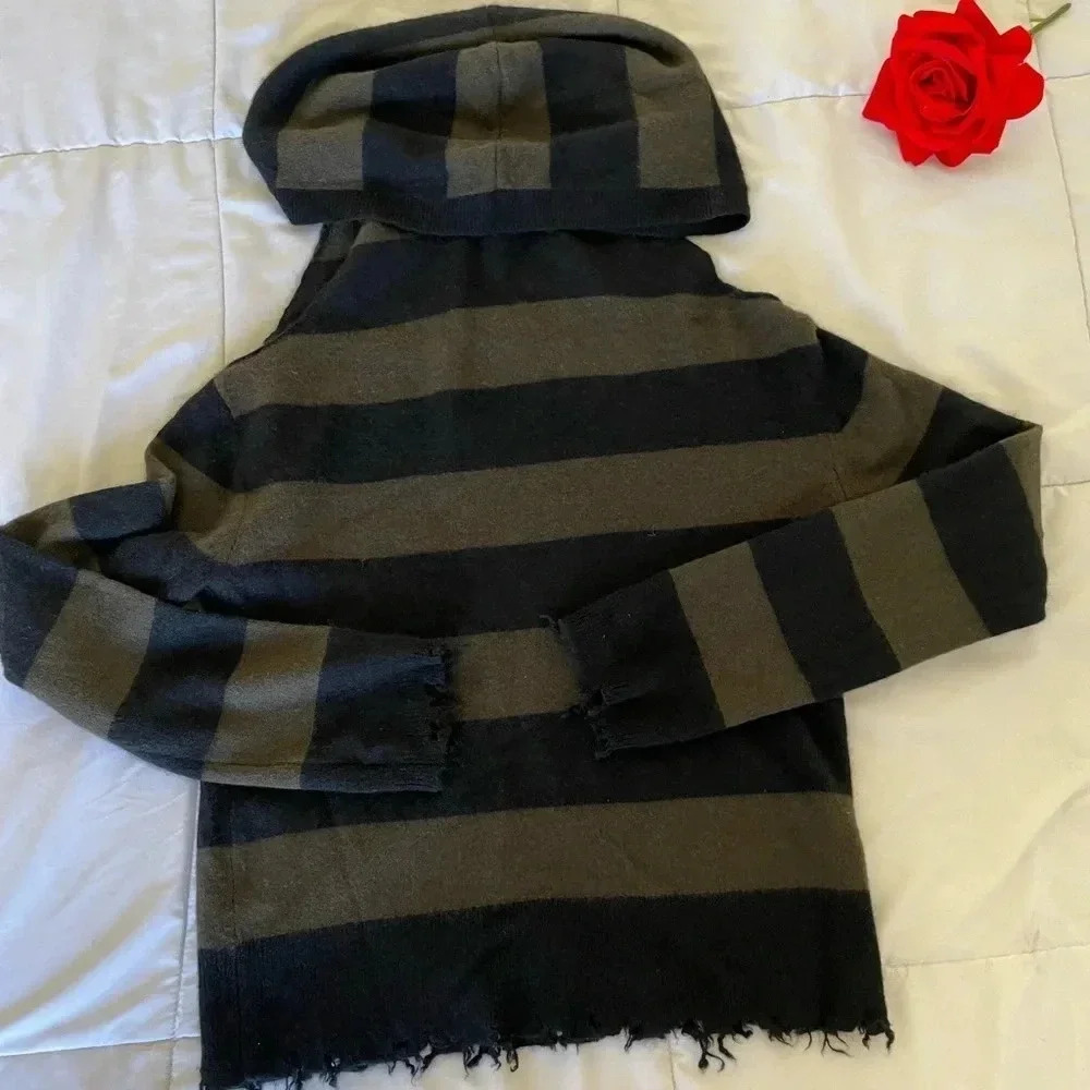 RtA Juno Cashmere cold shoulder hoodie sweater